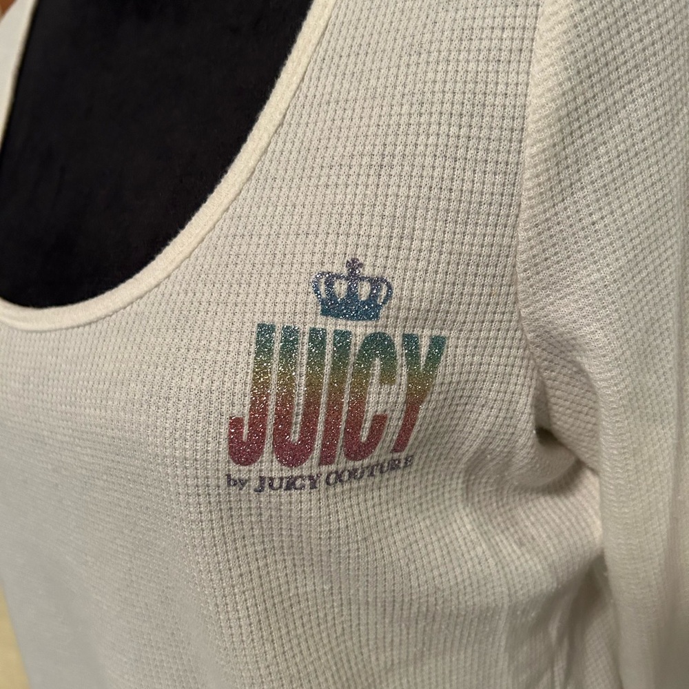 Juicy Couture Cream Waffle Knit Top